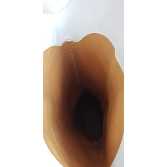 Western Cowboy Boots Faux Womens White Fringe Embroidered Festival Rodeo US 13M - Picture 5 of 7